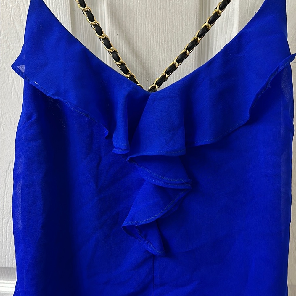 Electric Blue ruffle top